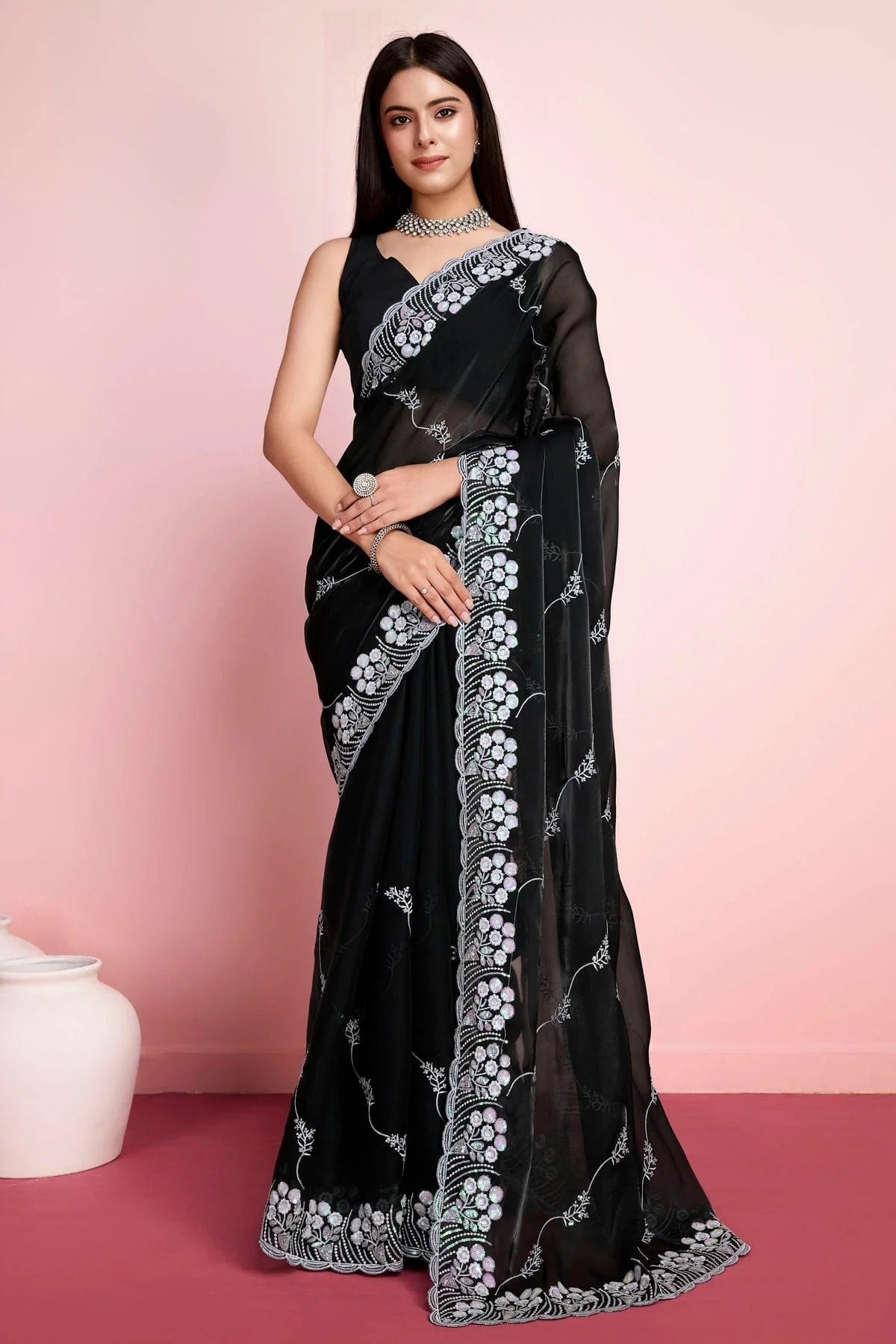 Black Colour Jimmy Choo Saree SD1110458