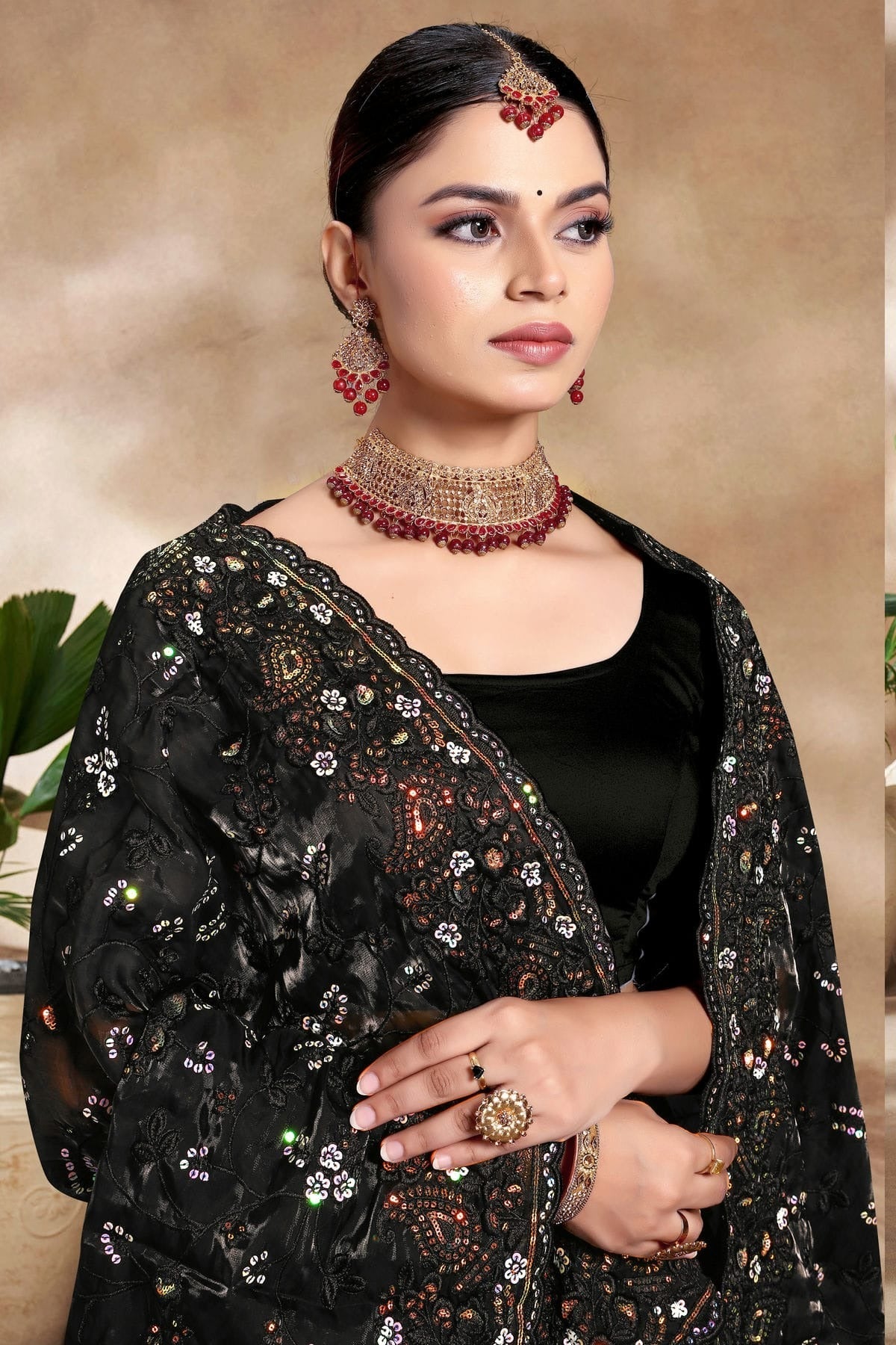 Black Colour Jimmy Choo Silk Designer Saree SD1091167 A