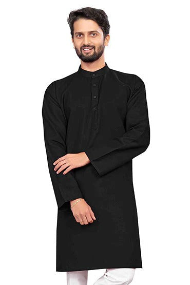 Black Colour Kurta Pajama In Cotton KP1210214 A