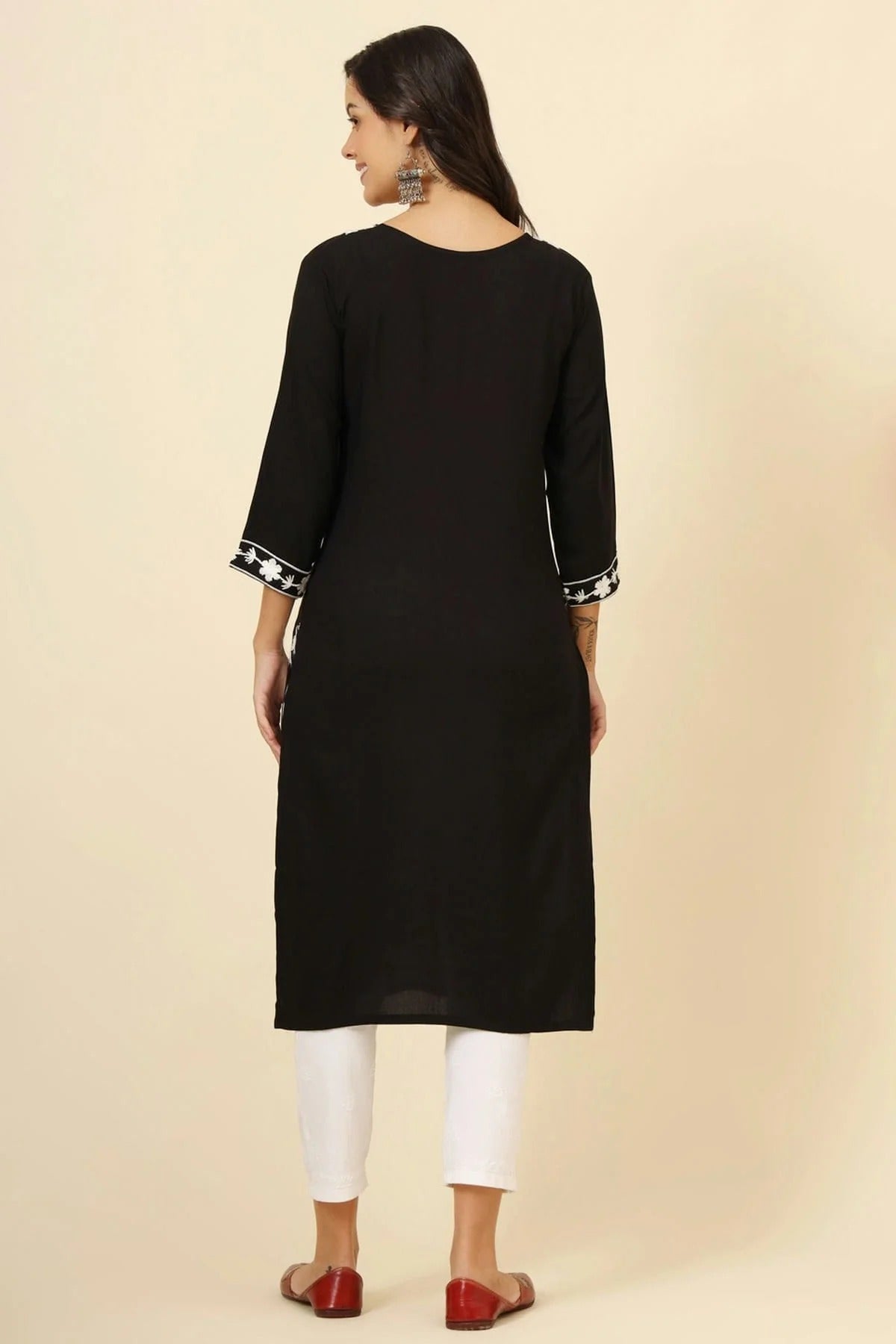 Black Colour Liva Rayon Kurti KR1111256 A