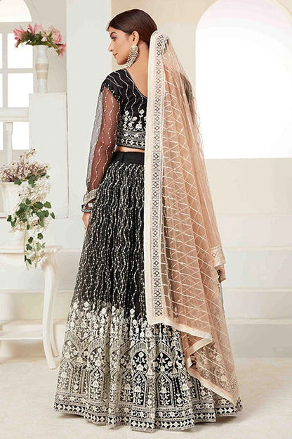 Black Colour Net Designer Lehenga Choli LC1240021 A