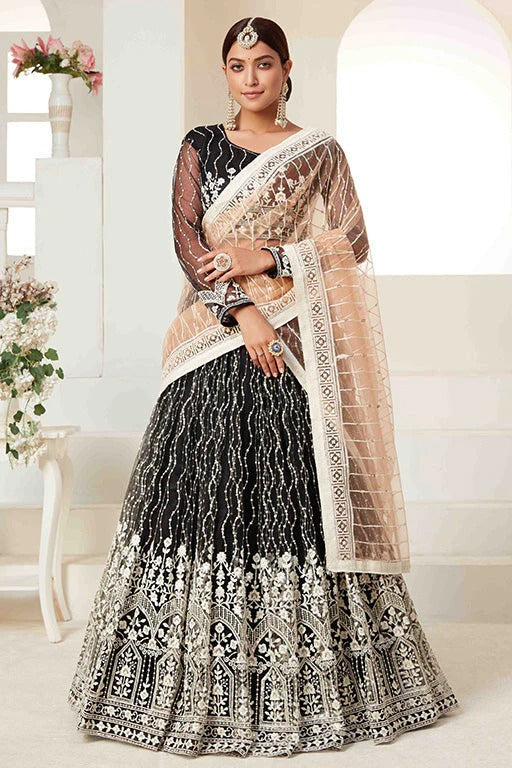 Black Colour Net Designer Lehenga Choli LC1240021