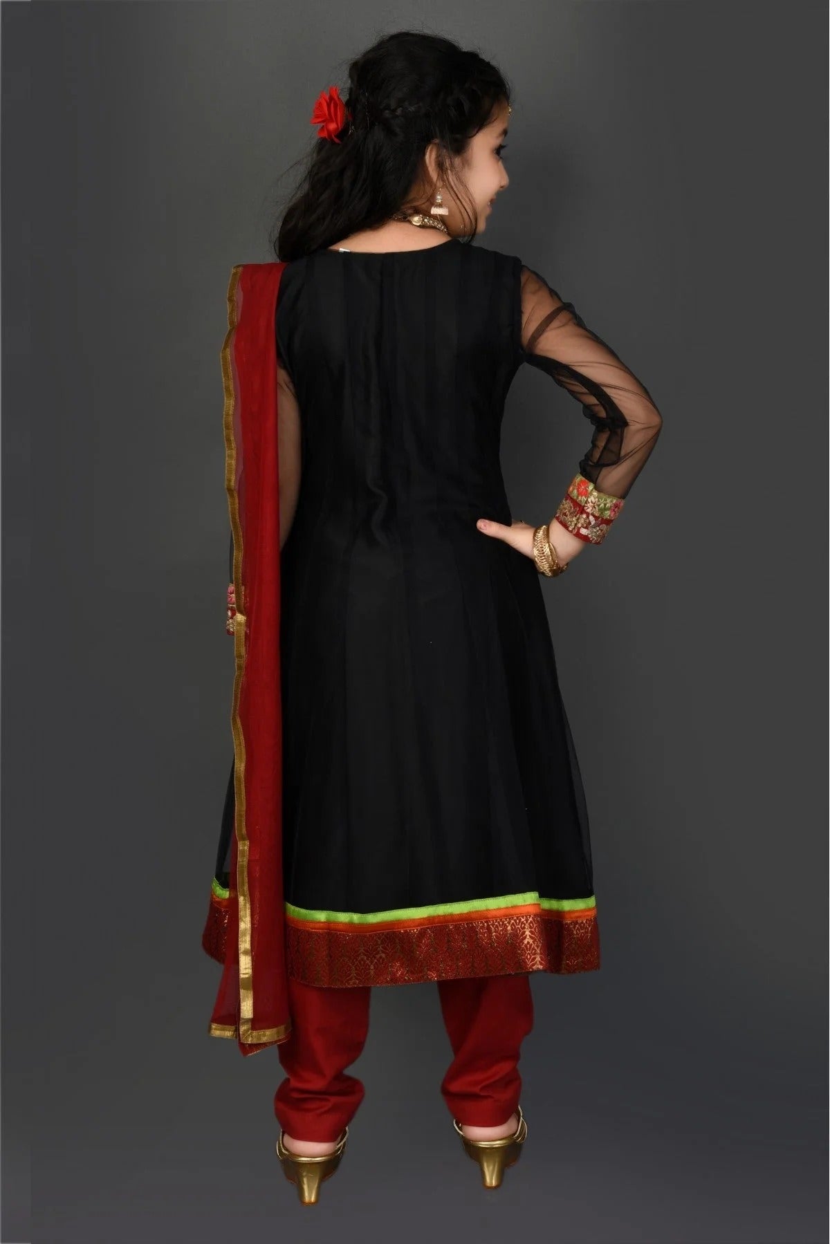 Black Colour Net Embroidery Anarkali Suit GW1070048 A
