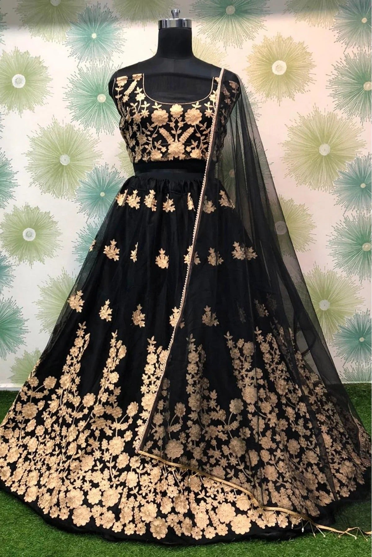 Black Colour Net Lehenga Choli LC1020078