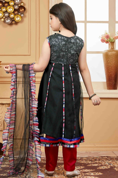 Black Colour Net Pant Style Suit GW1070757 A