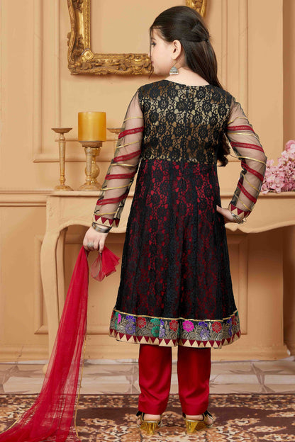 Black Colour Net Pant Style Suit GW1070761 A