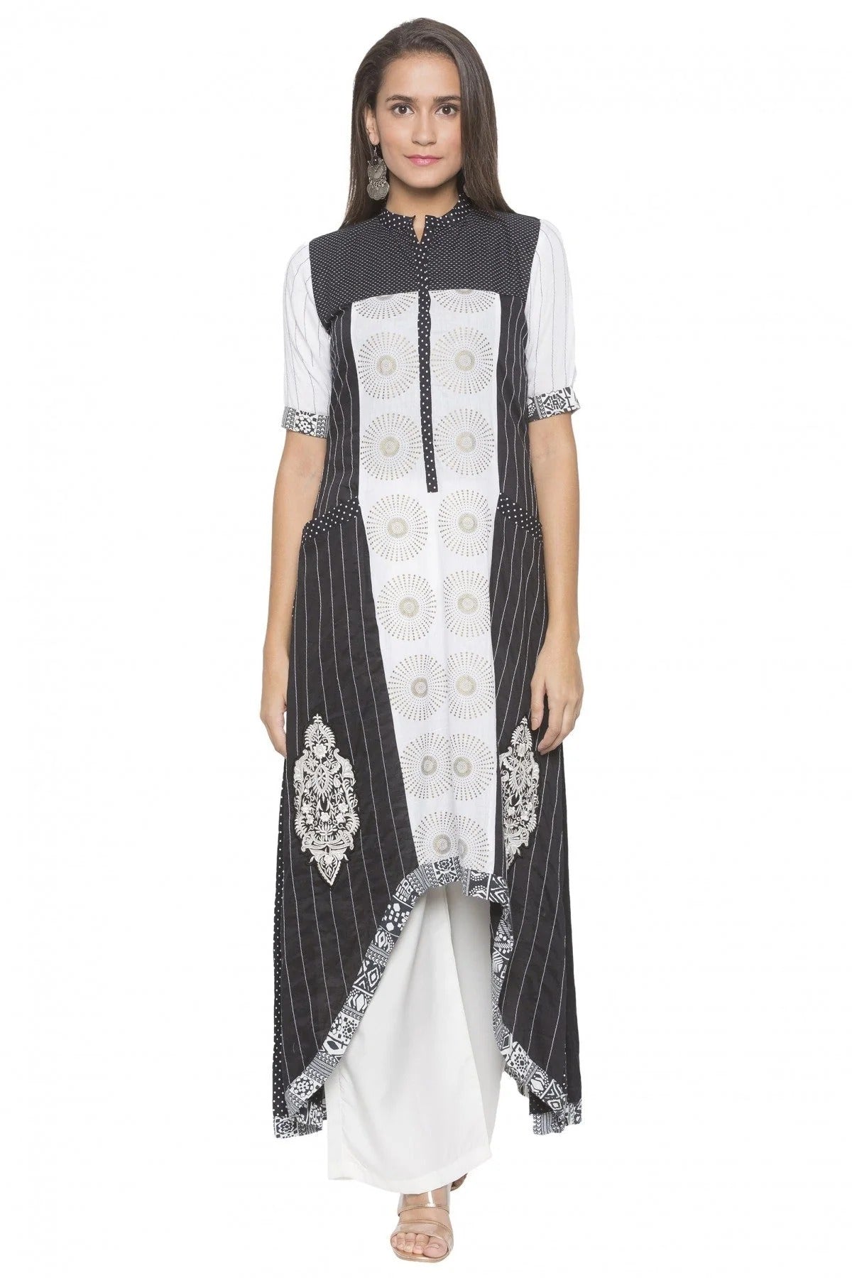 Black Colour Plus Size Cotton Embroidery Kurta Set KR1070540