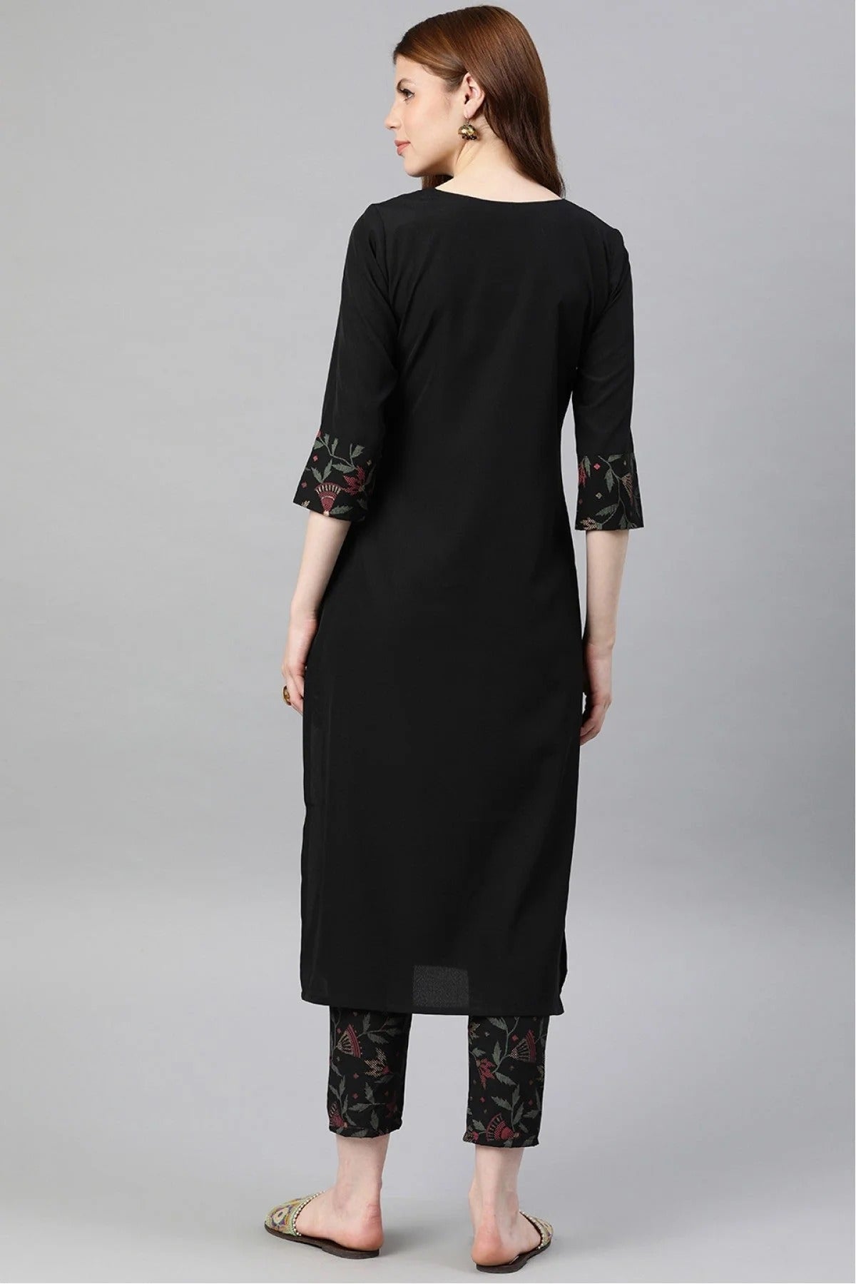 Black Colour Plus Size Crepe Kurta Set KR1060129 B