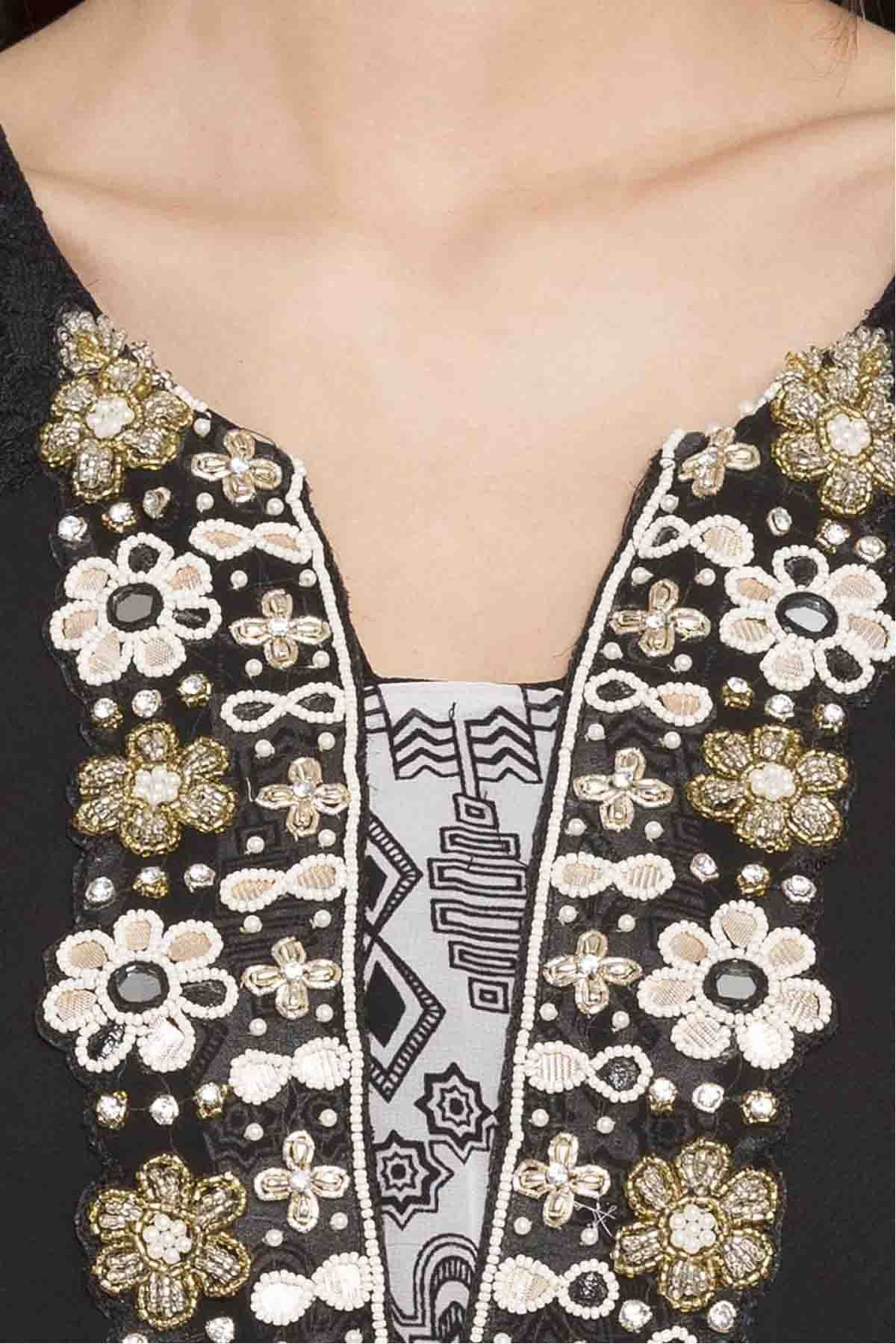 Black Colour Plus Size Faux Georgette Palazzo Suit BW1070177 B