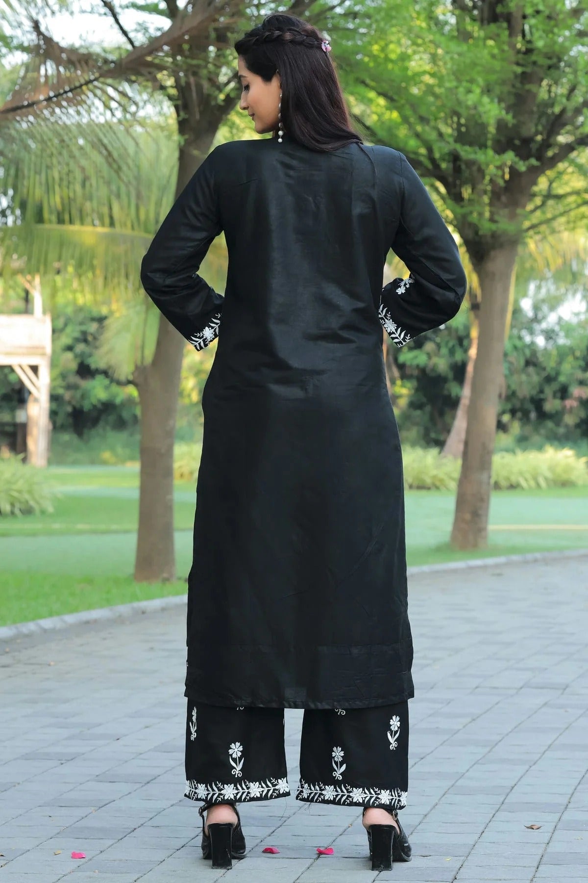 Black Colour Rayon Kurta And Pant Set KR1111304 A