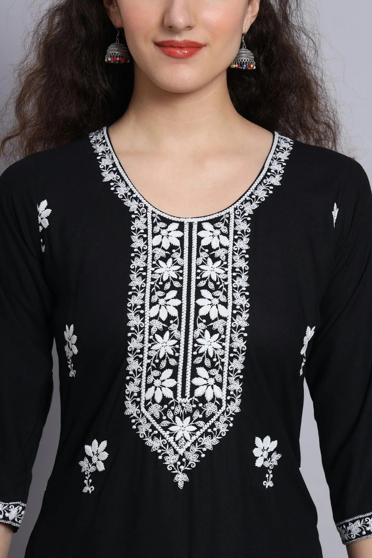 Black Colour Rayon Kurti KR1111072 A