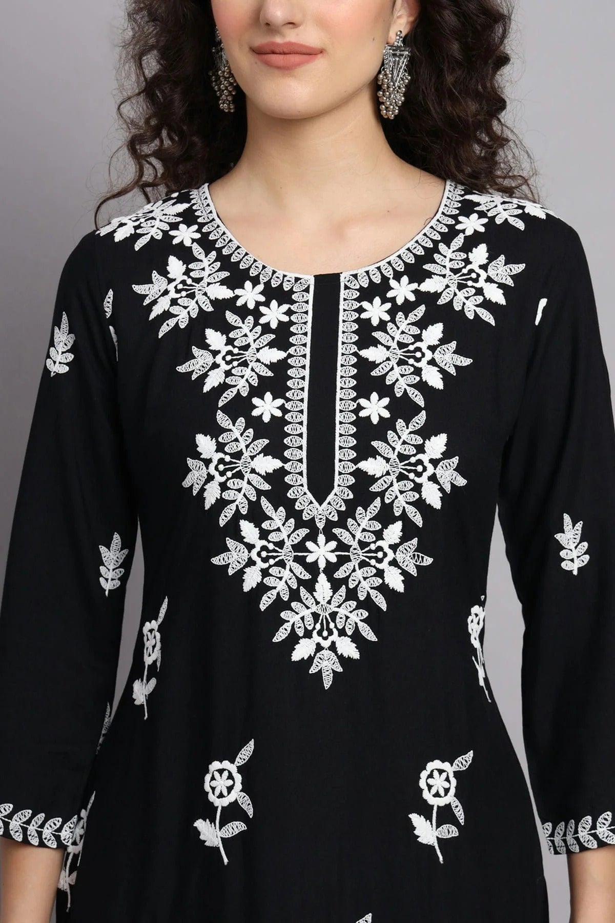 Black Colour Rayon Kurti KR1111084 A