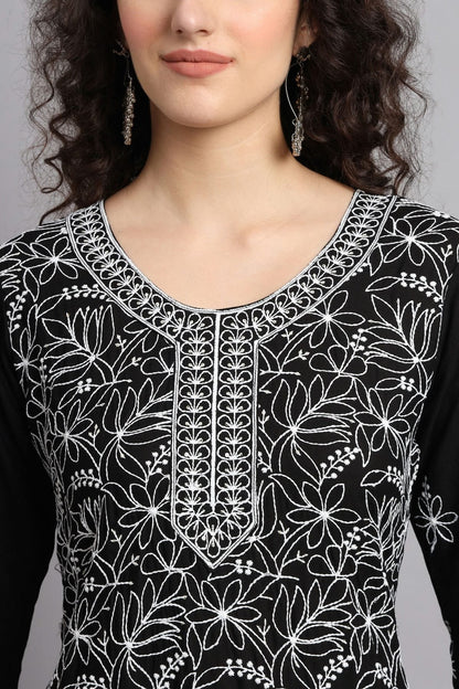 Black Colour Rayon Kurti KR1111101 A