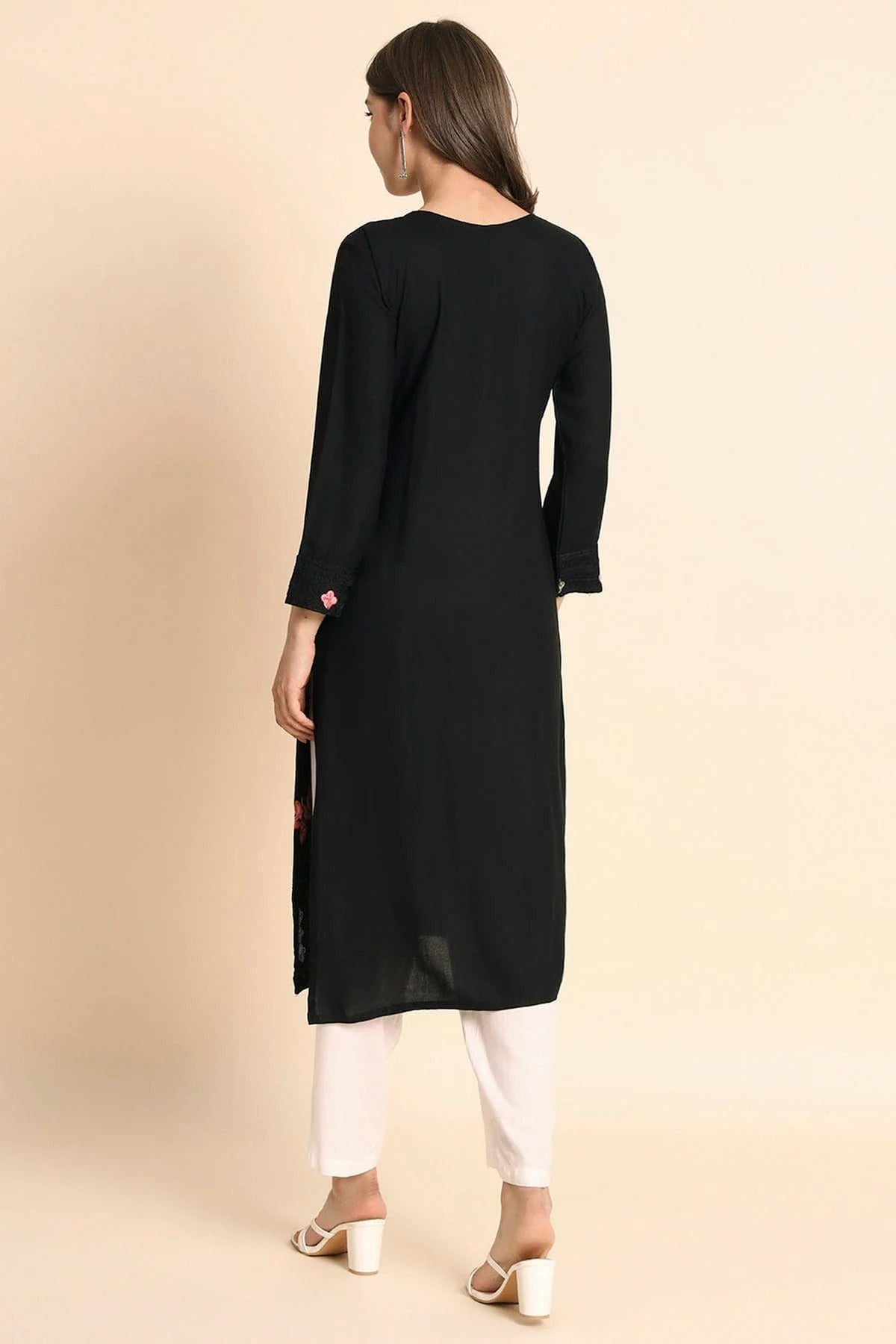 Black Colour Rayon Kurti KR1111111 A
