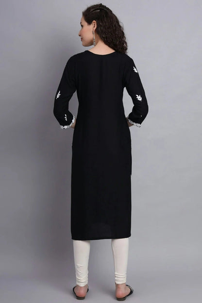 Black Colour Rayon Kurti KR1111145 A