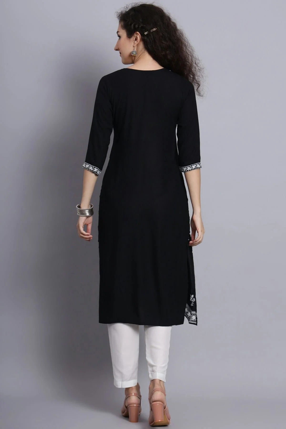 Black Colour Rayon Kurti KR1111214 A