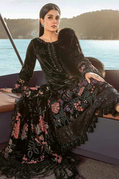 Black Colour Rayon Semi Stitched Pakistani Suit SM1250142 A