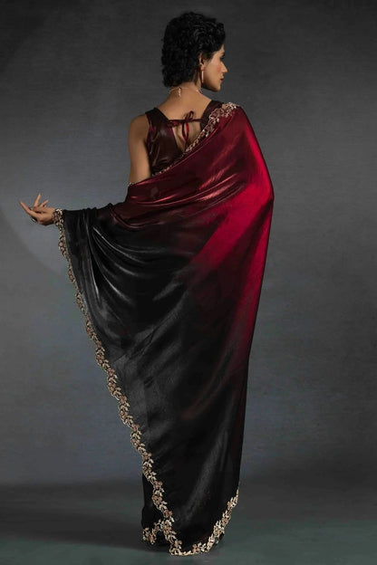 Black Colour Satin Silk Designer Saree SD1122003 B