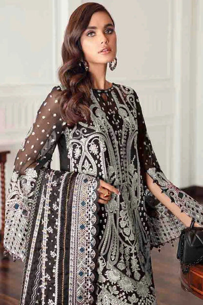 Black Colour Semi Stitched Faux Georgette Pakistani Suit SM1140707 A