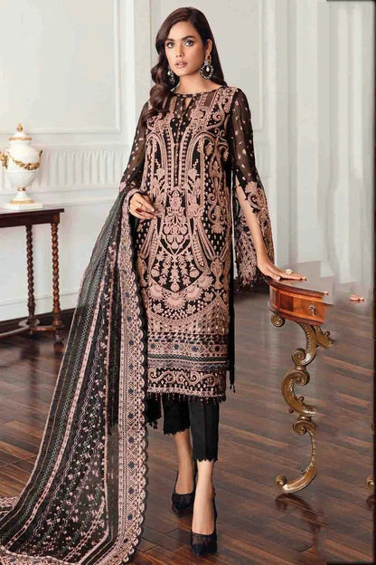 Black Colour Semi Stitched Faux Georgette Pakistani Suit SM1140709