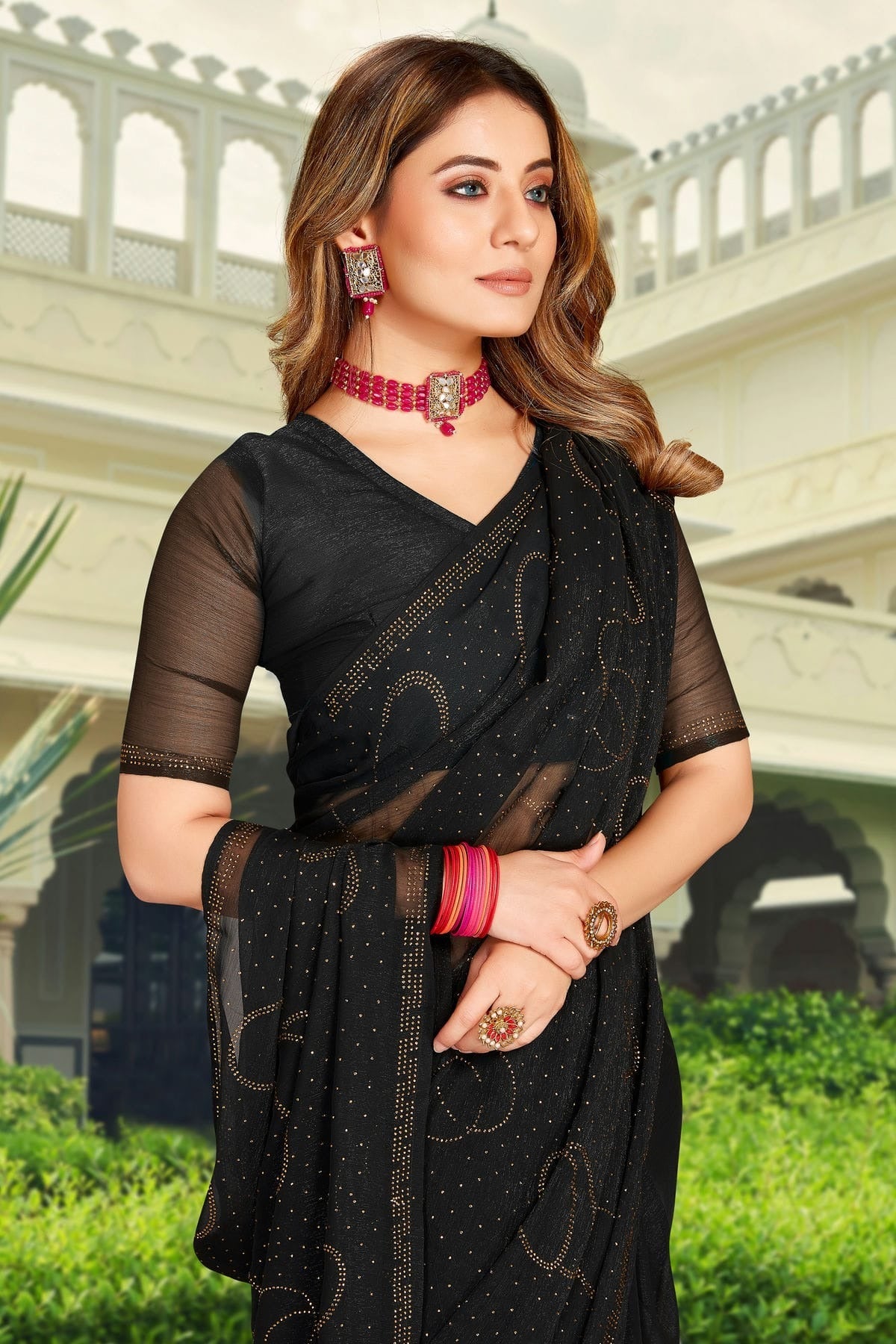 Black Colour Silk Designer Saree LC1121471 A