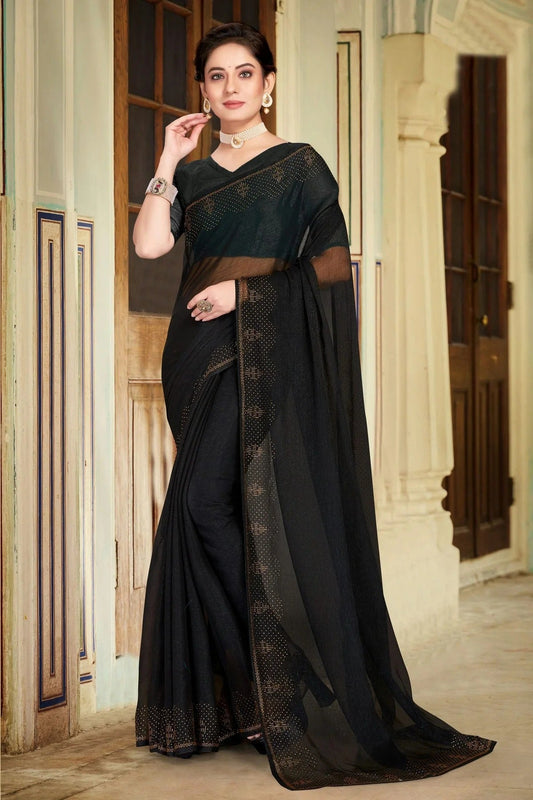 Black Colour Silk Designer Saree LC1121477
