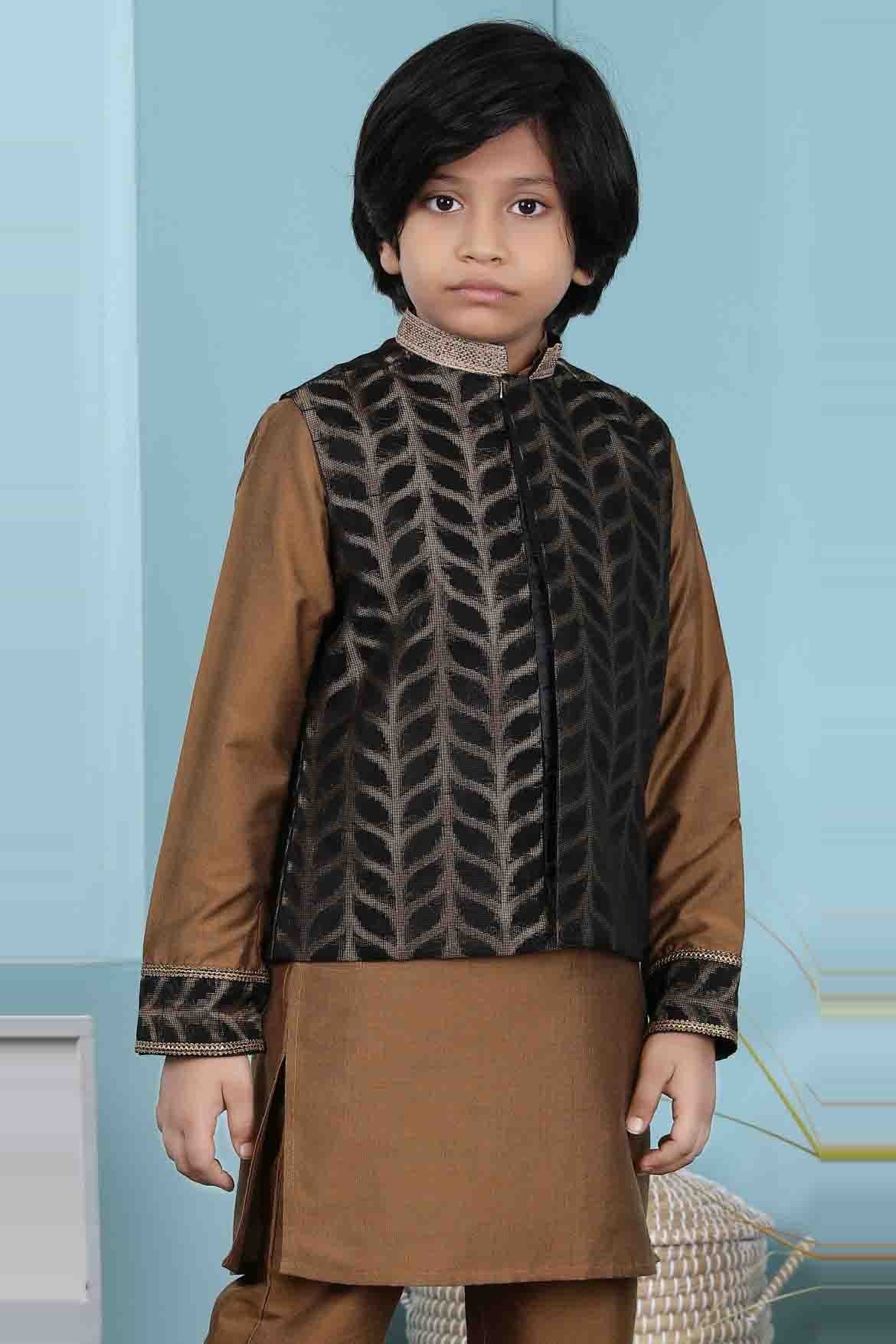 Black Colour Silk Jacket BW1070133 B