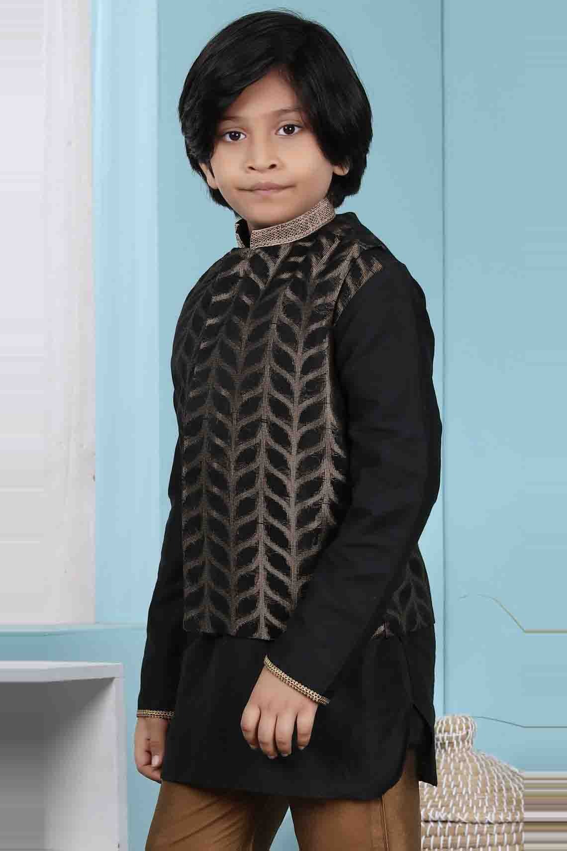 Black Colour Silk Jacket BW1070134 A