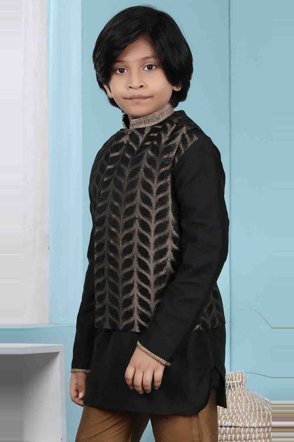Black Colour Silk Jacket BW1070134 A