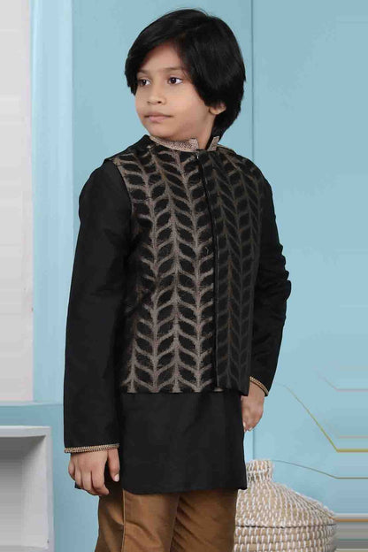 Black Colour Silk Jacket BW1070134 B