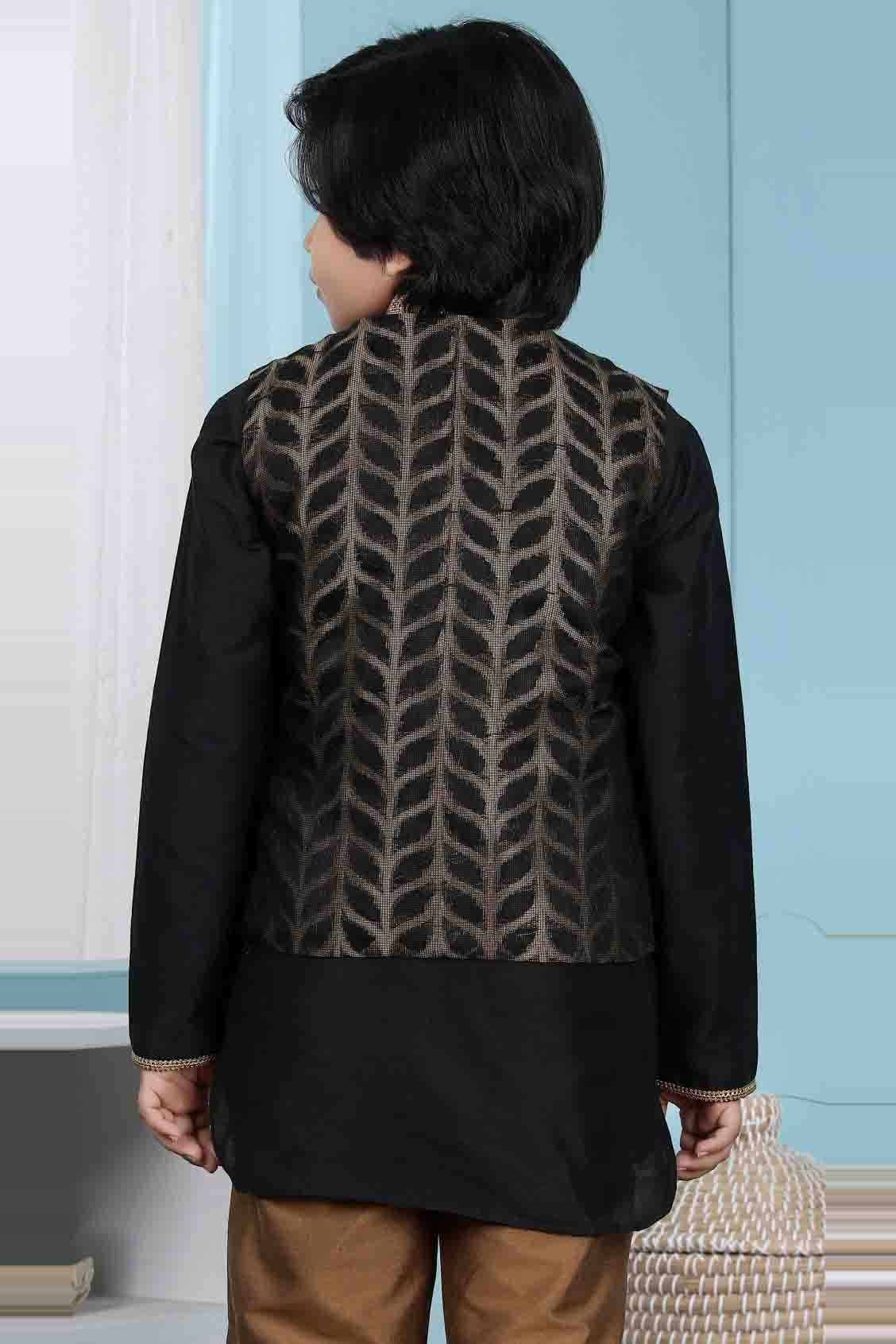 Black Colour Silk Jacket BW1070134 C