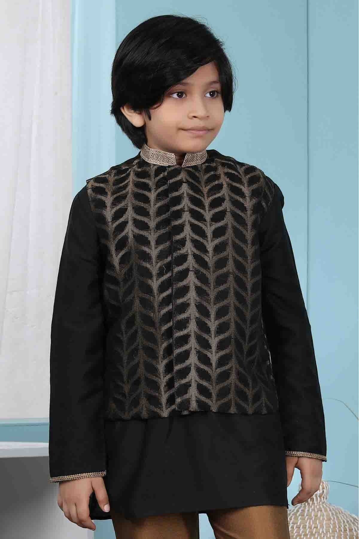 Black Colour Silk Jacket BW1070134