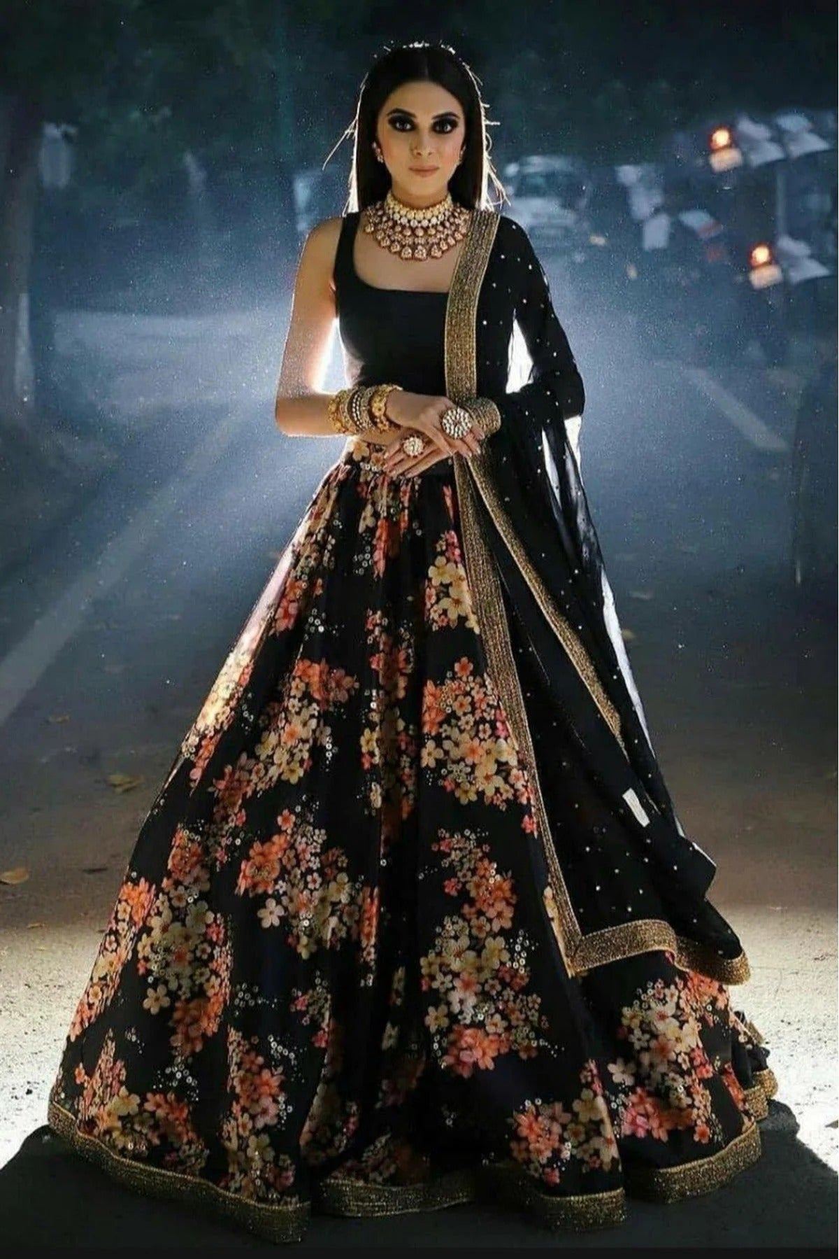 Black Colour Silk Lehenga Choli LC1020088