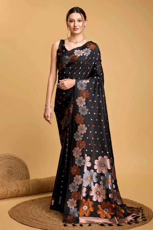 Black Colour Silk Saree SD1110071