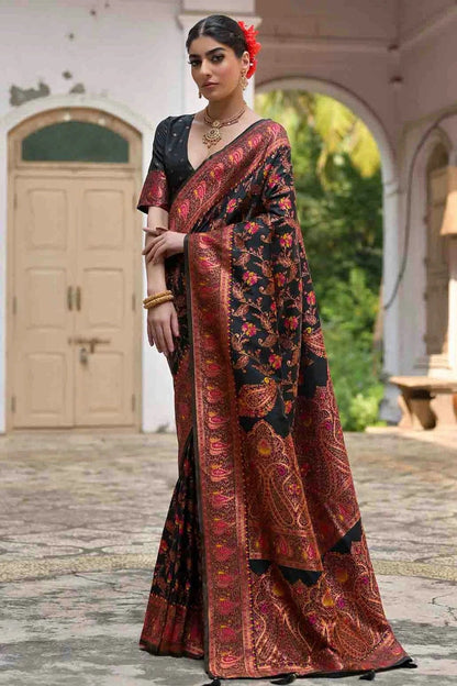 Black Colour Silk Traditional Saree SD1260045 A