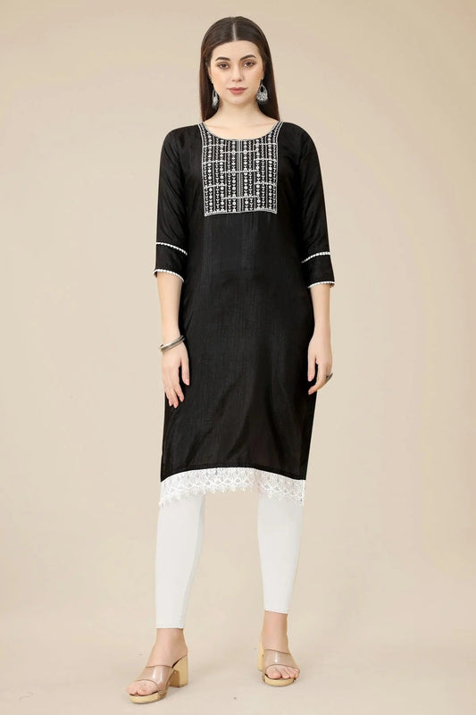 Black Colour Soft Silk Kurti KR1111021