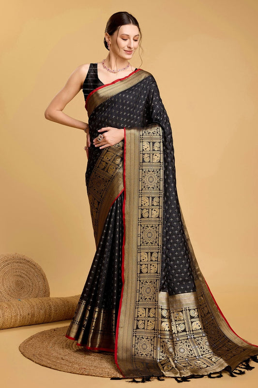 Black Colour Soft Silk Saree SD1110056
