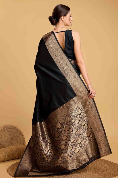 Black Colour Soft Silk Traditional Saree SD1112827 A