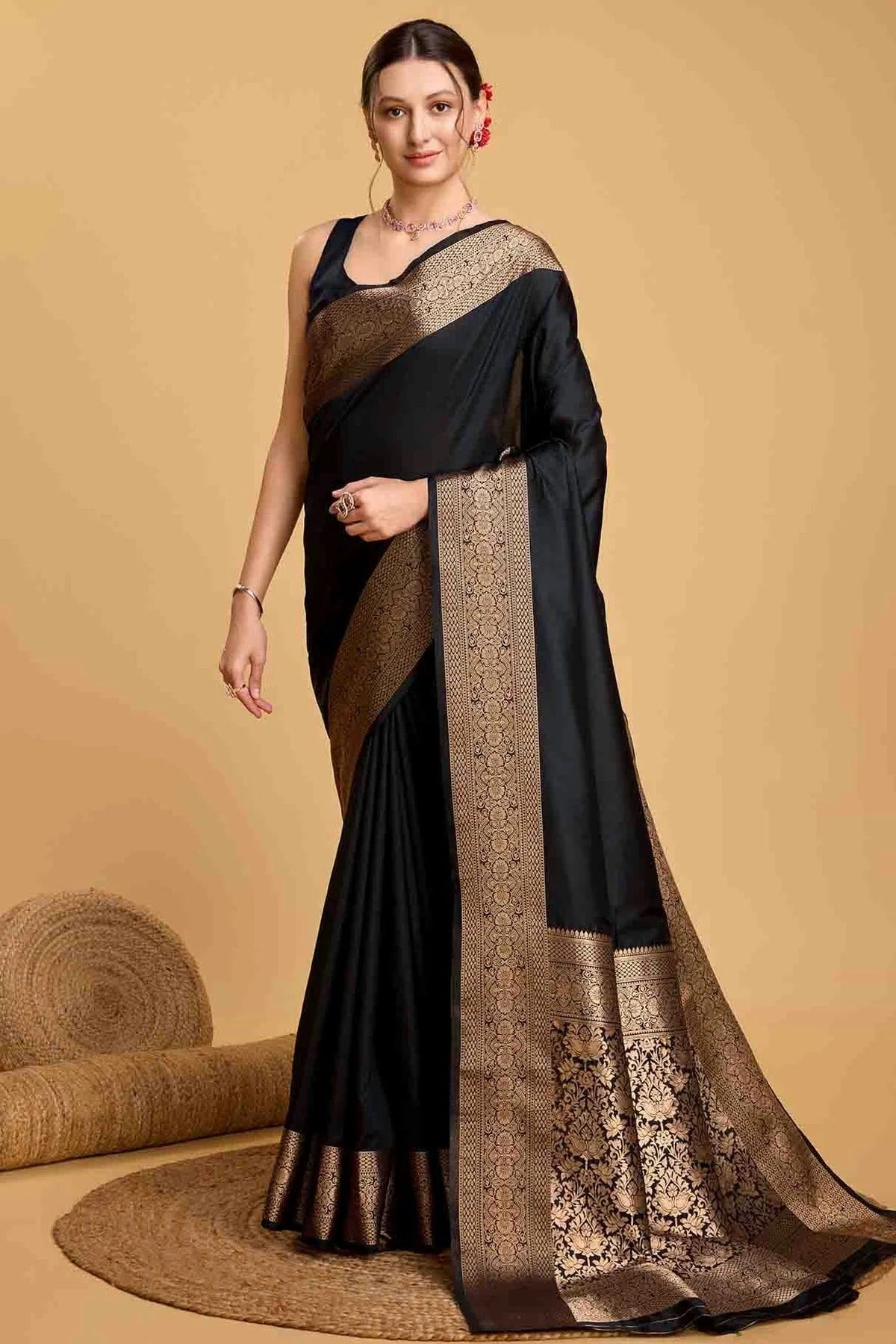 Black Colour Soft Silk Traditional Saree SD1112827