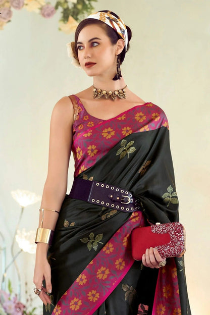 Black Colour Soft Silk Traditional Saree SD1290248 A