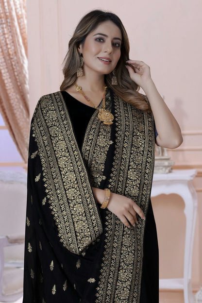 Black Colour Vichitra Silk Saree SD1090892 A