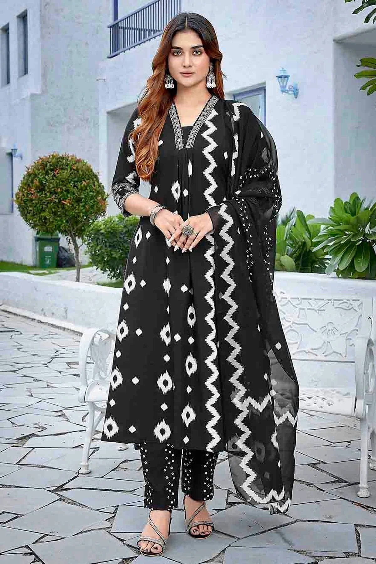 Black Colour Viscose Stitched Suit SS1113331