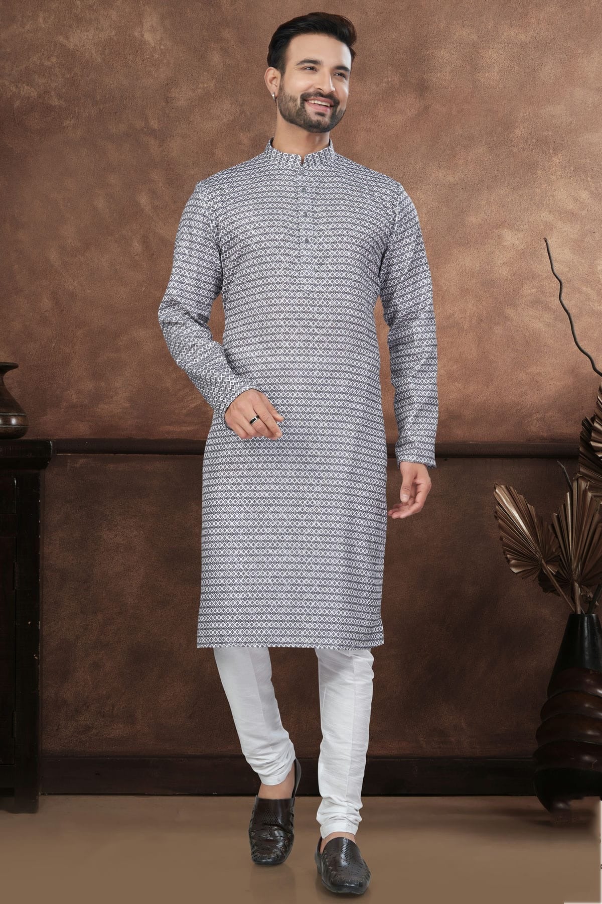 Black Jacquard Kurta Pajama KP1040688