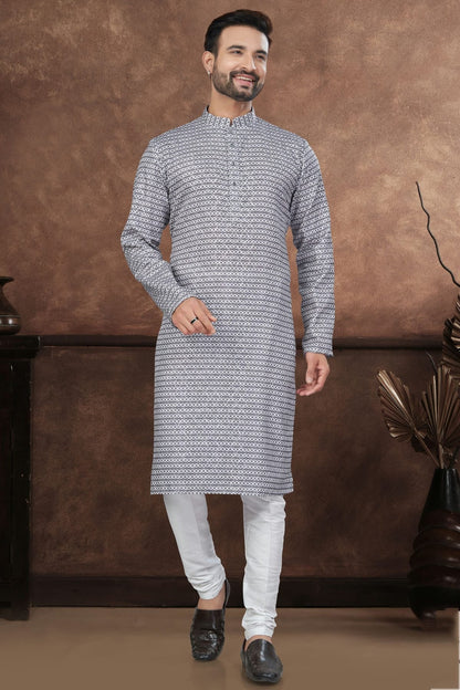 Black Jacquard Kurta Pajama KP1040688