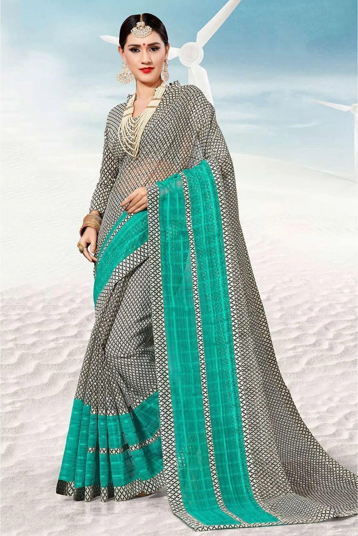 Black and Blue Colour Kota Traditional Saree SD1100735