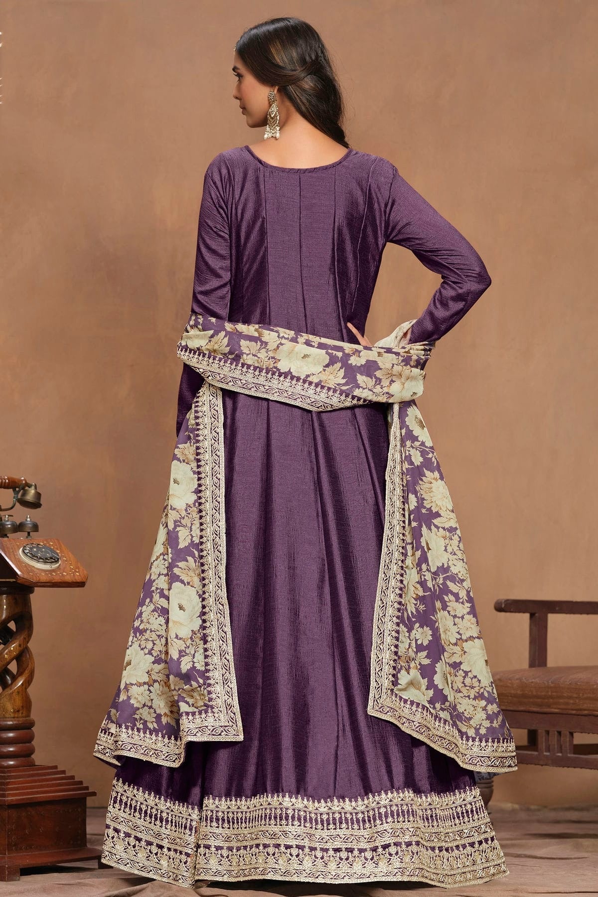 Blue Colour Art Silk Anarkali Suit SM1050569 A