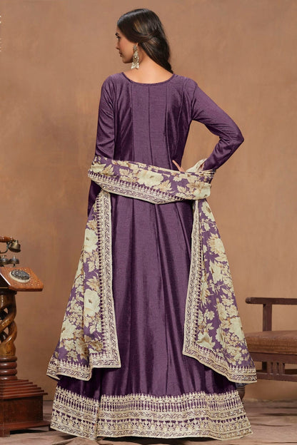 Blue Colour Art Silk Anarkali Suit SM1050569 A