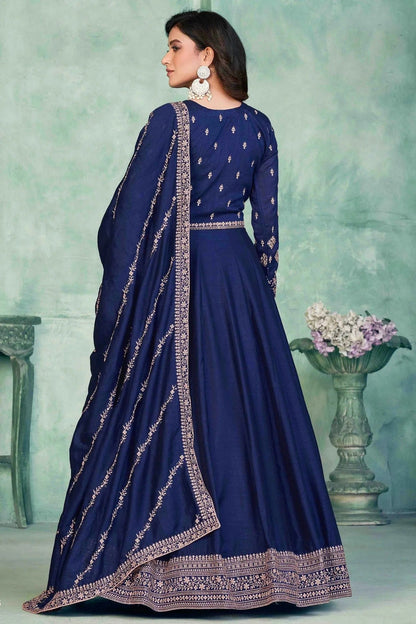 Blue Colour Art Silk Anarkali Suit SM1050719 B