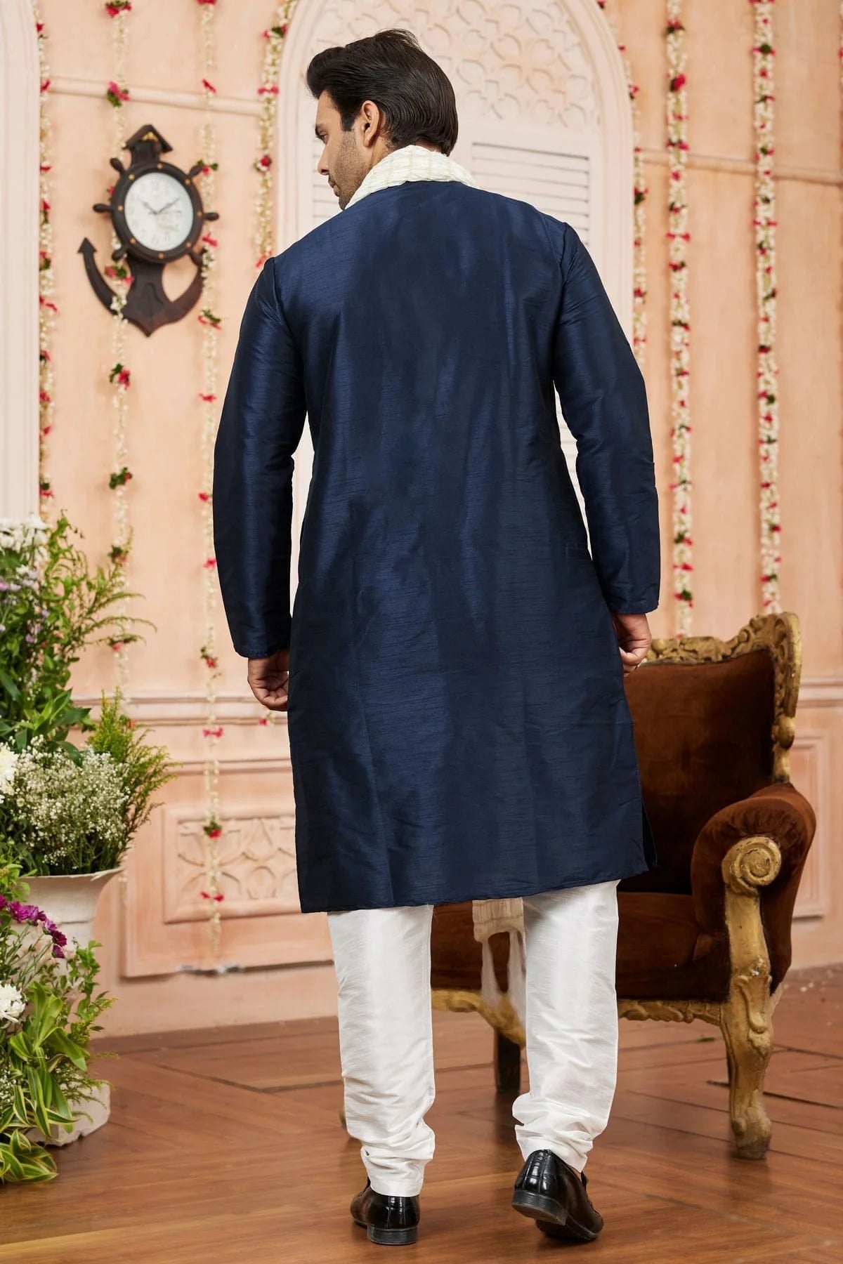 Blue Colour Art Silk Kurta Pajama With Stole KP1230245 A