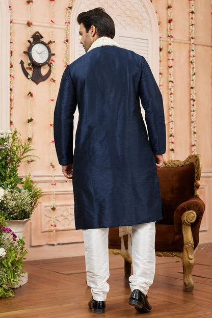 Blue Colour Art Silk Kurta Pajama With Stole KP1230245 A